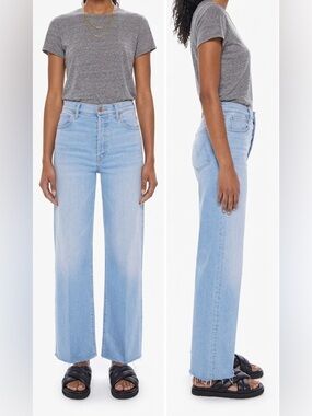 Mother High Waisted Spinner Ankle Fray Jeans In Blink of an Eye